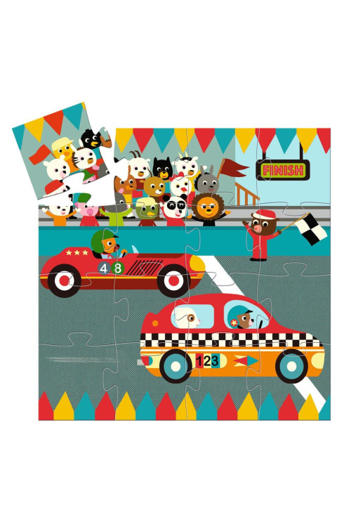 Puzzle silueta el coche de carreras DJECO