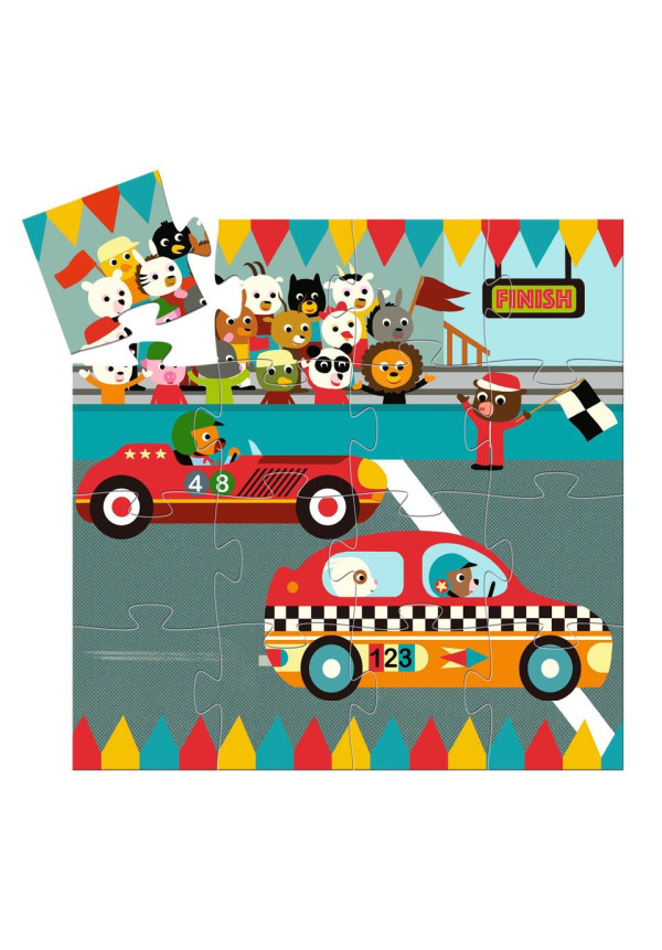 Puzzle silueta el coche de carreras DJECO
