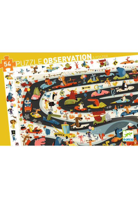 Puzzle observación rally de coches DJECO