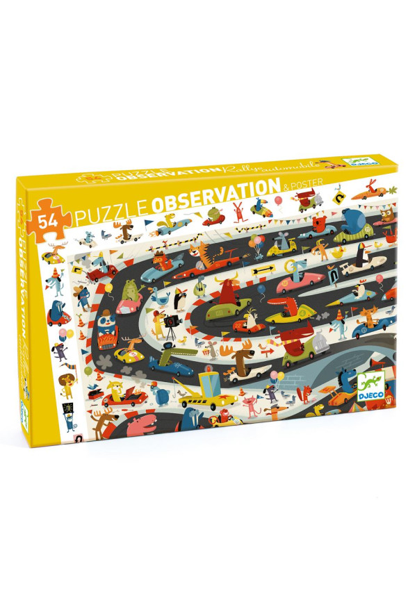 Puzzle observación rally de coches DJECO