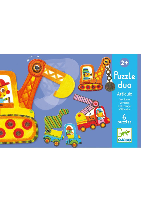 Puzzle dúo vehiculos articulados DJECO