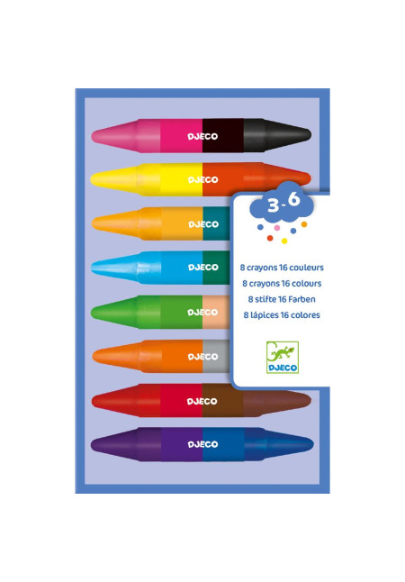 Ceras dobles 8 colores DJECO