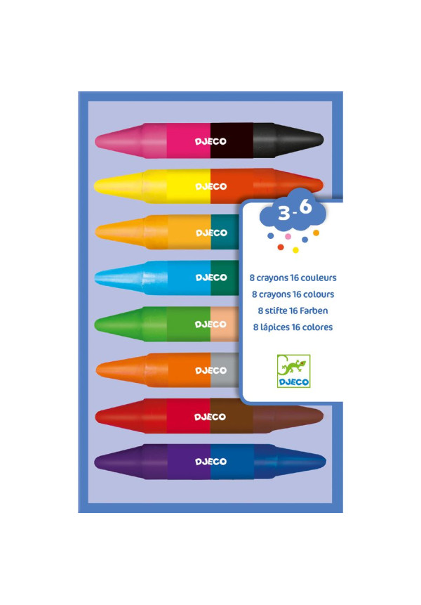Ceras dobles 8 colores DJECO