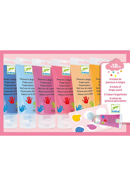 Pintura de dedos 6 colores sweet DJECO