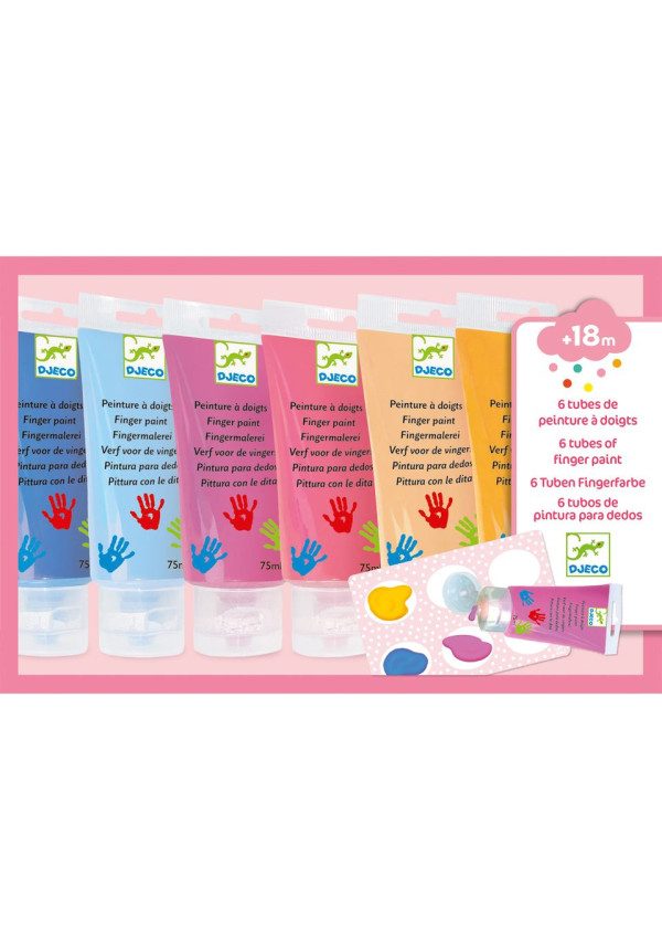 Pintura de dedos 6 colores sweet DJECO