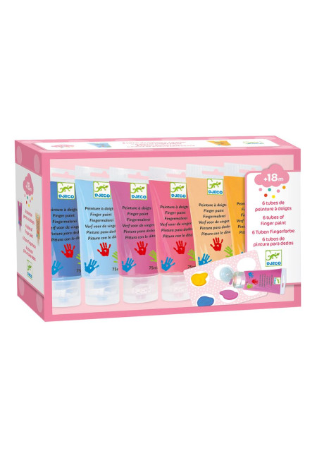 Pintura de dedos 6 colores sweet DJECO Pintura de dedos 6 colores sweet DJECO