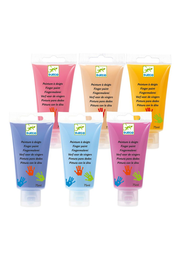 Pintura de dedos 6 colores sweet DJECO