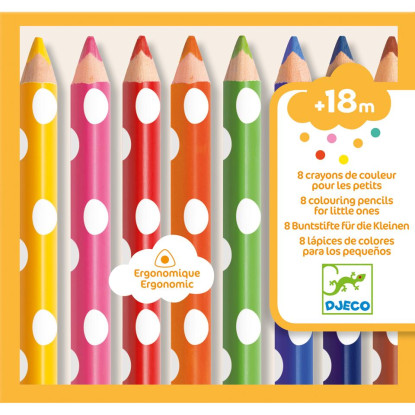 Lápices 8 colores para peques DJECO