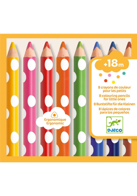 Lápices 8 colores para peques DJECO
