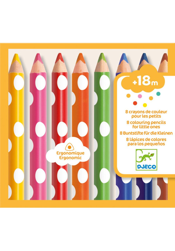 Lápices 8 colores para peques DJECO
