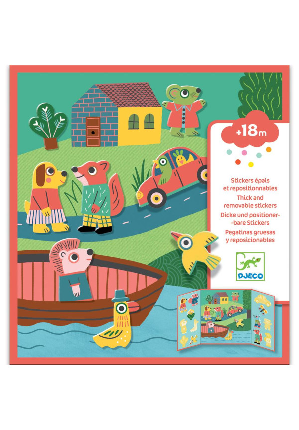 Pegatinas reposicionables Los animales DJECO