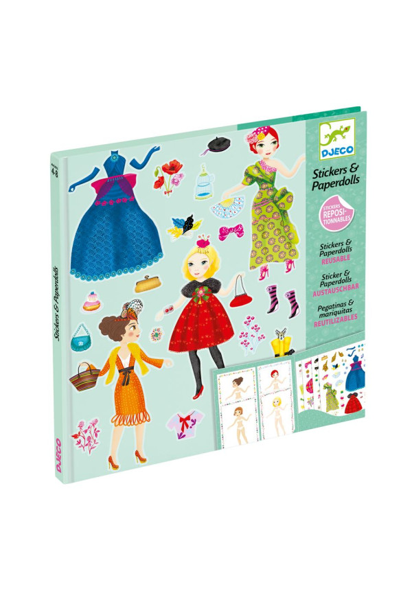Pegatinas muñecas de papel DJECO