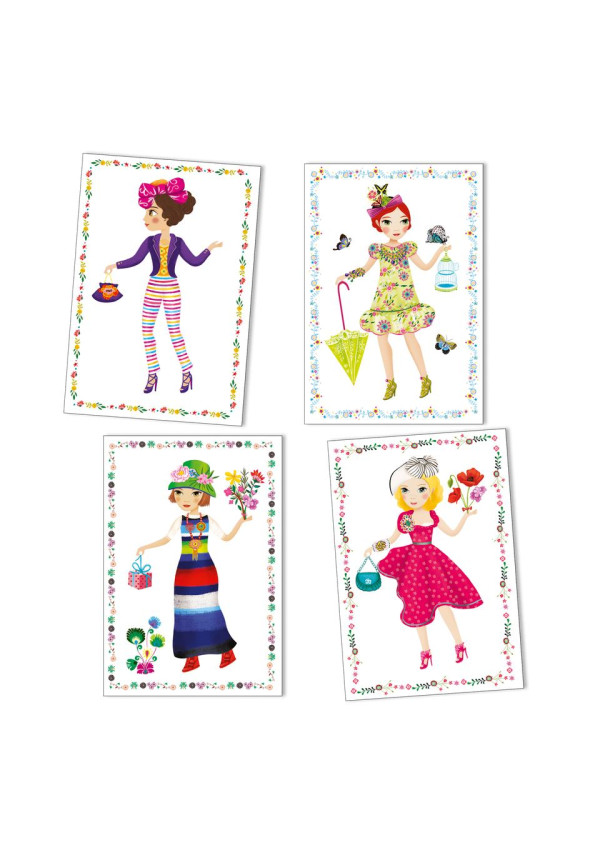 Pegatinas muñecas de papel DJECO