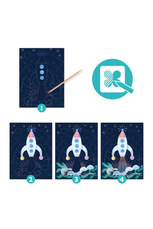 Cuadros para rascar Misión Cosmica DJECO