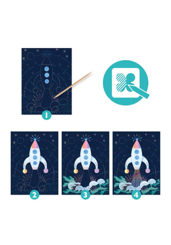 Cuadros para rascar Misión Cosmica DJECO