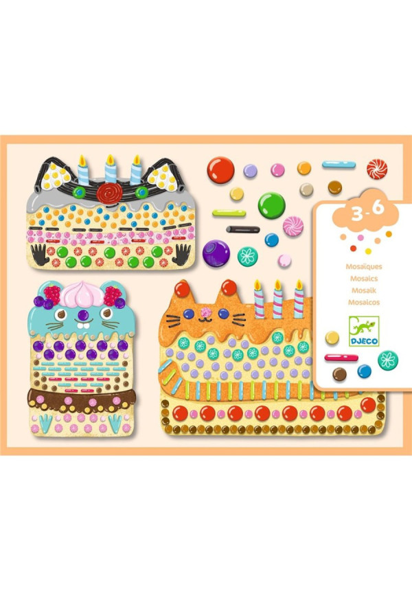 Collage pegatinas tartas y golosinas DJECO 