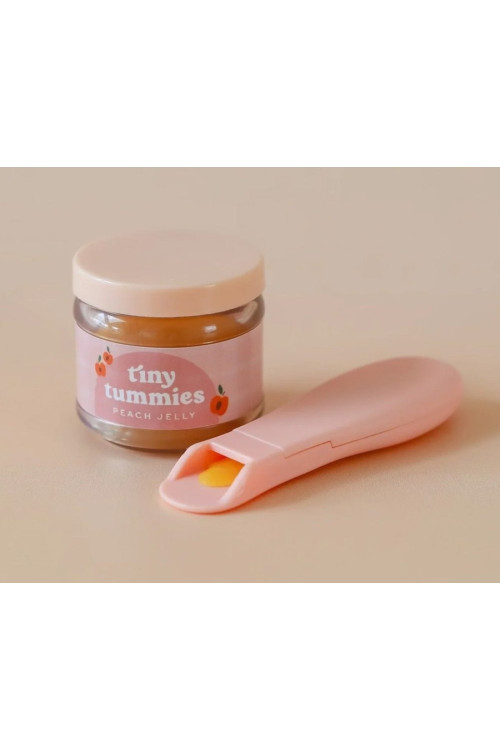 Potito y Cuchara para muñecos gelatina de melocoton  TINY HARLOW