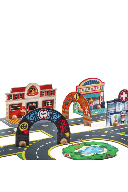 CRAZY MOTORS Puzzle Up City-Gigante - 33 pcs  DJECO CRAZY MOTORS Puzzle Up City-Gigante - 33 pcs  DJECO