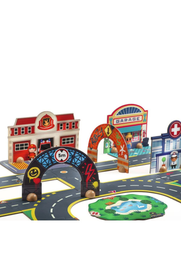CRAZY MOTORS Puzzle Up City-Gigante - 33 pcs  DJECO