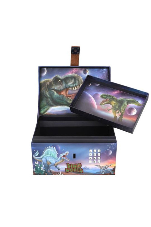 cofre del tesoro con código, sonido y luz Dino World BY DEPESCHE