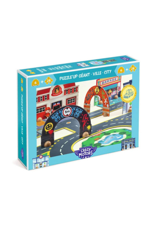 CRAZY MOTORS Puzzle Up City-Gigante - 33 pcs  DJECO