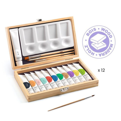 Colores Caja de 12 tubos de témpera DJECO