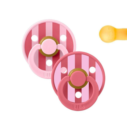 2 Chupetes BIBS Studio Colour Round Block Baby Pink Coral Mix BIBS
