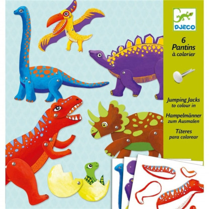 Colorea sorpresas Muñecos Dinos DJECO