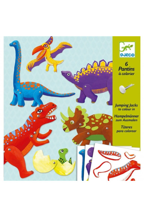 Colorea sorpresas Muñecos Dinos DJECO