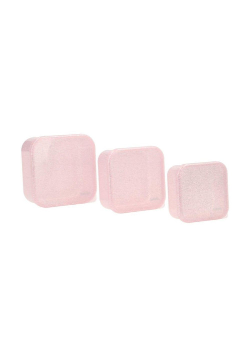 3 cajas almuerzo glitter pink TUTETE