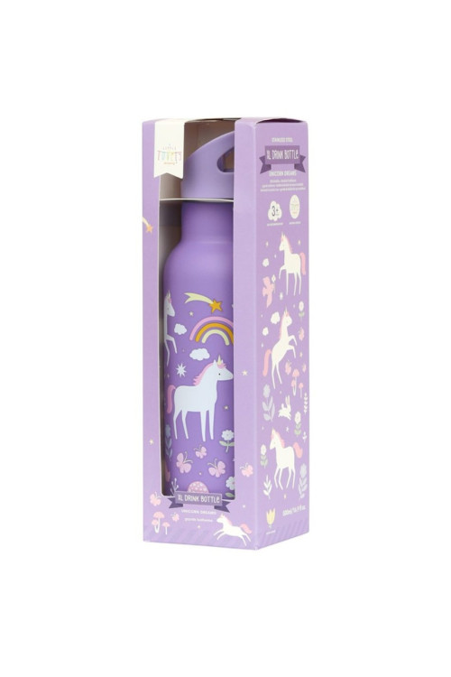 Botella acero 500ml Unicornios A LITTLE LOVELY COMPANY