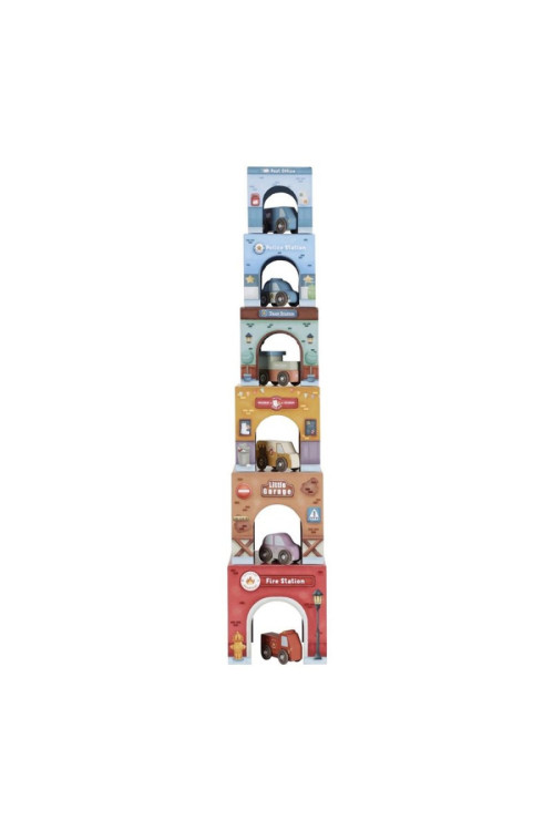 Torre encajable ciudad con coches LITTLE DUTCH