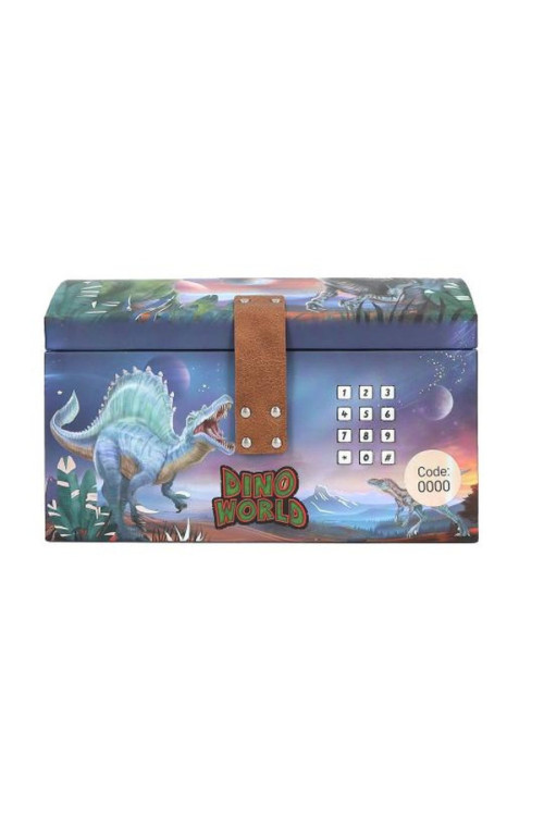 cofre del tesoro con código, sonido y luz Dino World BY DEPESCHE