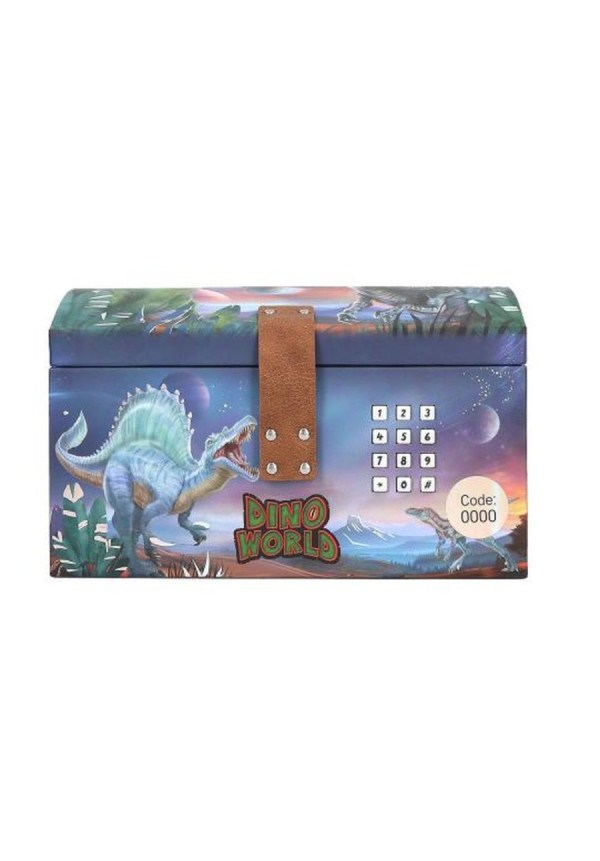 Cofre del tesoro con código, sonido y luz Dino World BY DEPESCHE