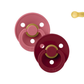 2 Chupetes BIBS Coral / Ruby