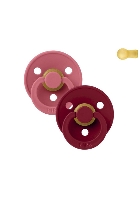 2 Chupetes BIBS Coral / Ruby