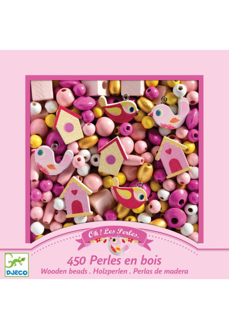 Perlas de madera pájaros DJECO Perlas de madera pájaros DJECO