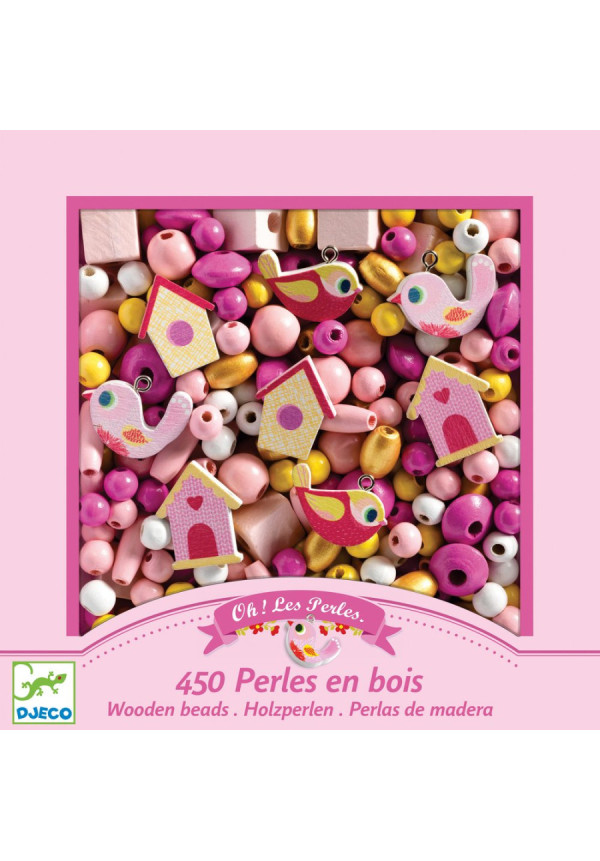 Perlas de madera pájaros DJECO 