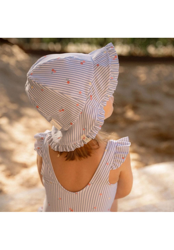 Gorro reversible Sunny Flowers azul LITTLE DUTCH