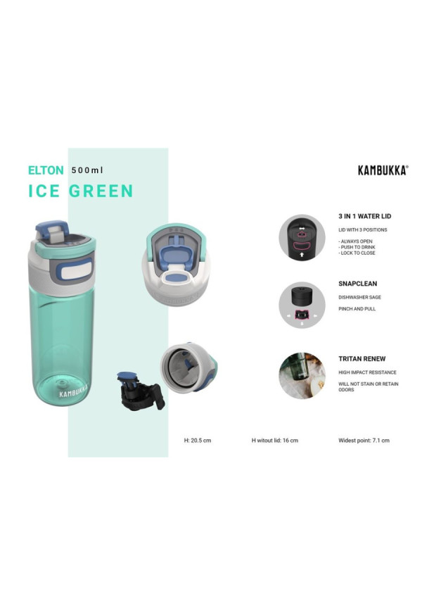 Botella Ice green Elton 500ml KAMBUKKA