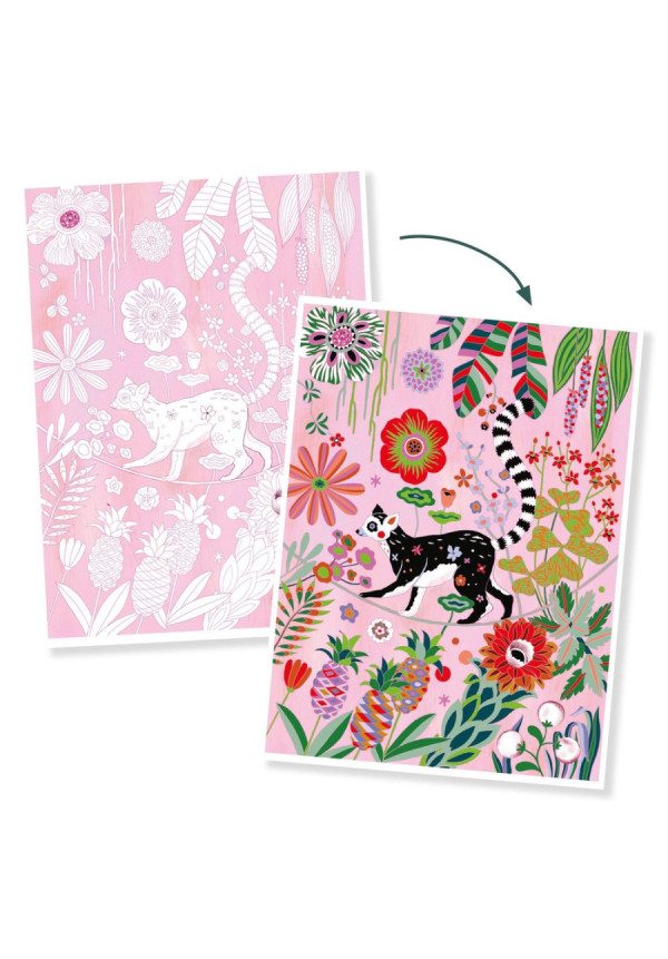 Posters para colorear Colouring Gallery salvajes DJECO