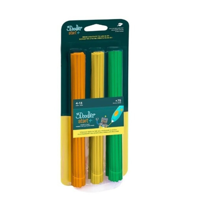 3Doodler Start+ Recambios 75 filamentos naranja - amarillo - verde