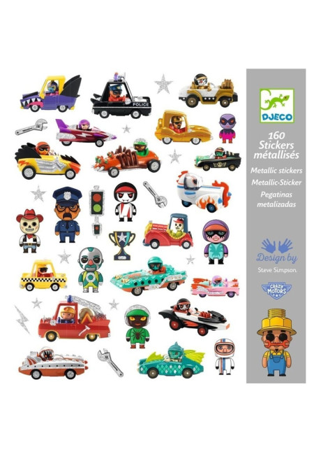 Pegatinas El universo de los Crazy Motors DJECO