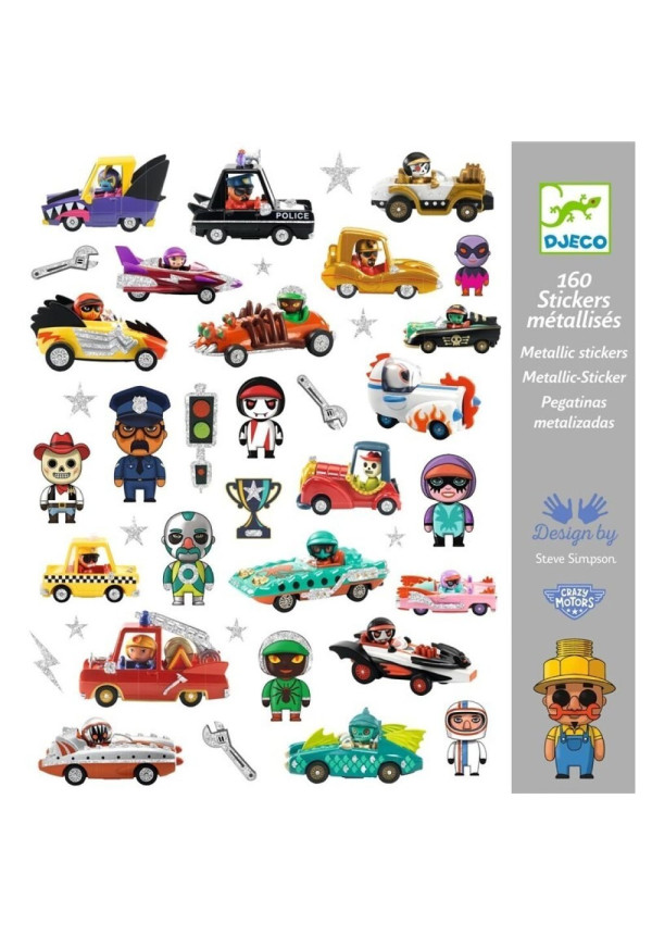 Pegatinas El universo de los Crazy Motors DJECO