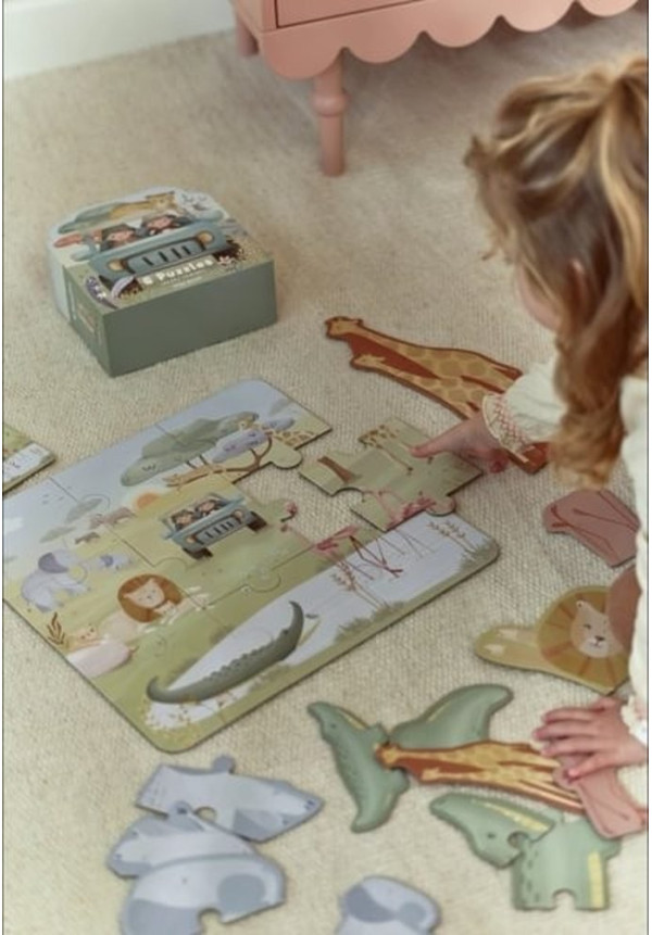 Puzzle 6 en 1 Safari Friends LITTLE DUTCH