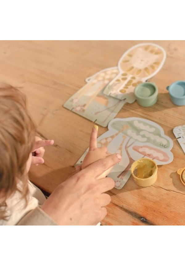 Set pintura de dedos Safari Friends LITTLE DUTCH