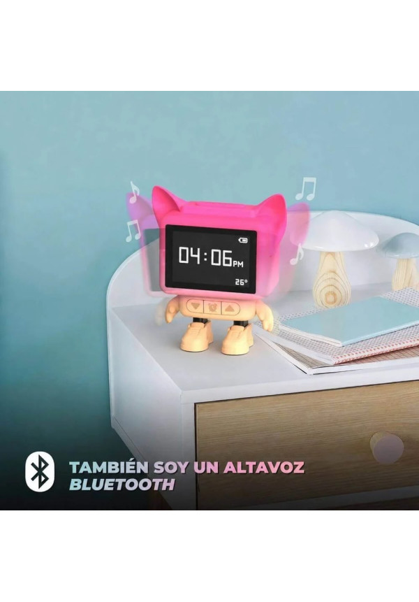 Despertador y Altavoz DANCING CLOCK - Rosa MOB