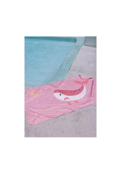 Toalla Playa Microfibra Whale Pink MONNEKA