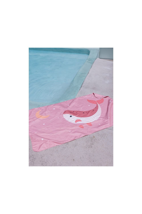 Toalla Playa Microfibra Whale Pink MONNEKA