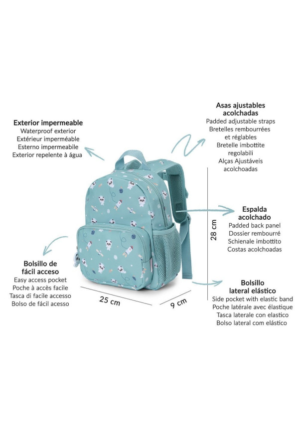 Mochila Infantil Pandas in Space TUTETE
